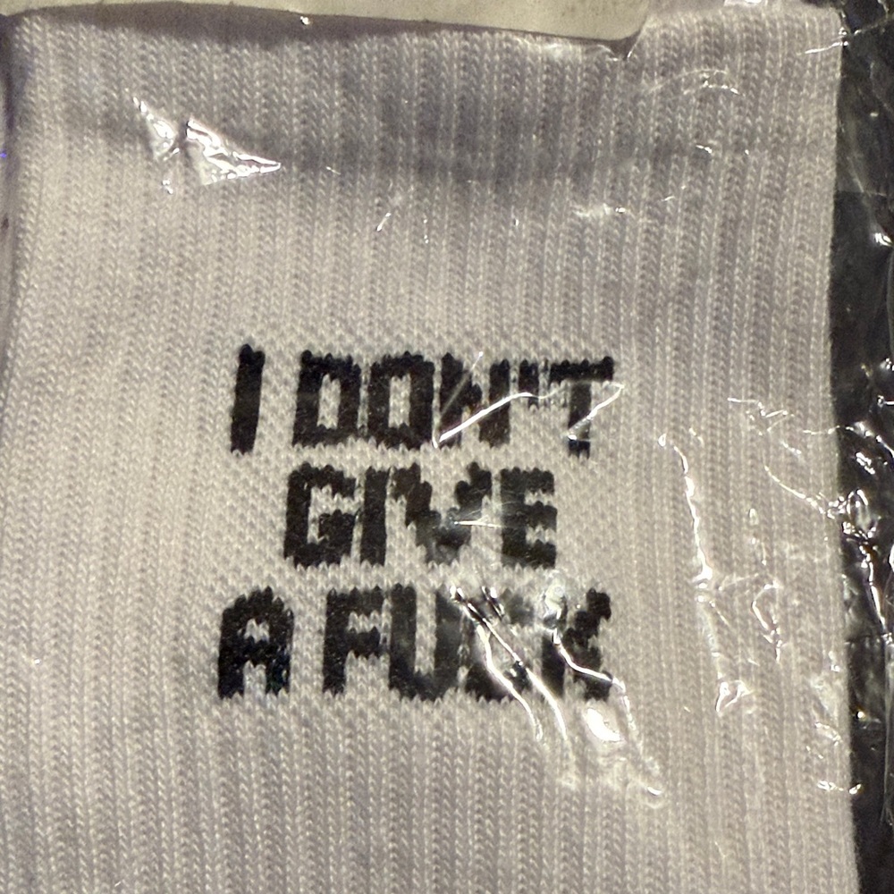 White I Don’t Give a F**K Graphic Women’s Socks